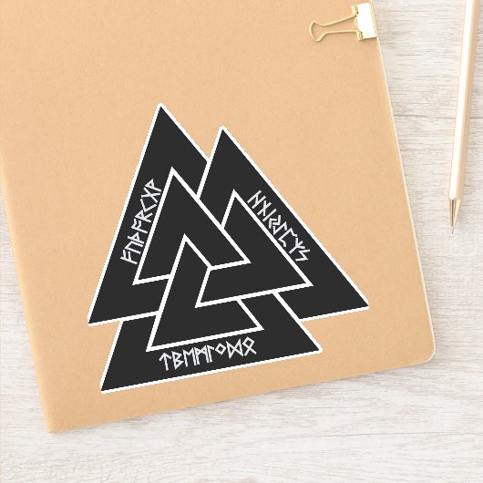Valknut Etched rent sticker (vinyl) (Notitieboek)