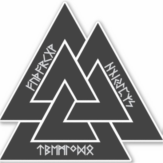Valknut Etched rent sticker (vinyl) (Voorkant)
