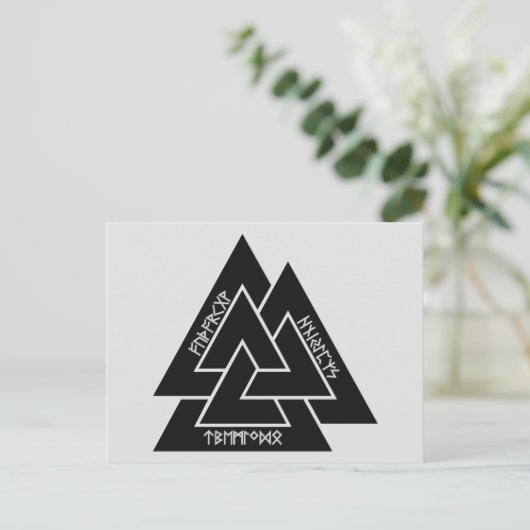 Valknut Etched Runes Briefkaart (Staand voorkant)