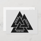Valknut Etched Runes Briefkaart (Voorkant / Achterkant)