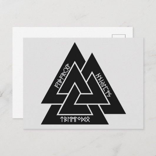 Valknut Etched Runes Briefkaart (Voorkant / Achterkant)
