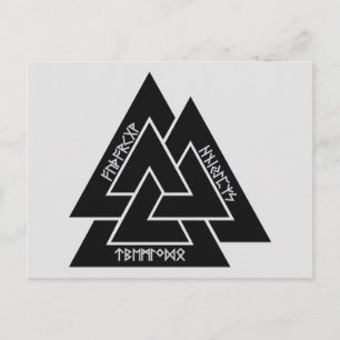 Valknut Etched Runes Briefkaart