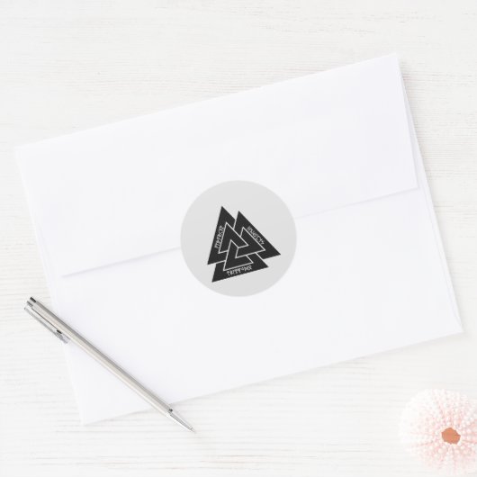 Valknut Etched runt stickers (rond) (Envelop)