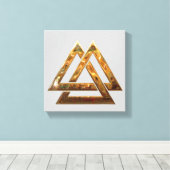 Valknut - goud canvas afdruk (Insitu (Houten vloer))