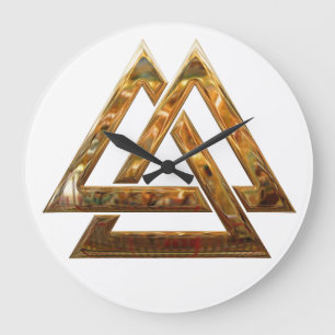 Valknut - goud grote klok