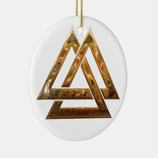 Valknut - goud keramisch ornament (Rechts)