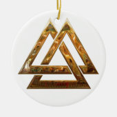 Valknut - goud keramisch ornament (Voorkant)