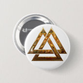 Valknut - goud ronde button 5,7 cm (Voorkant /achterkant)