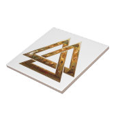 Valknut - goud tegeltje (Zijkant)