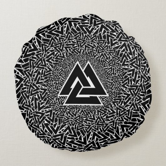 Valknut Rond Kussen (Achterkant)