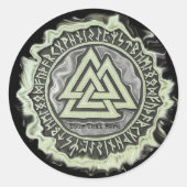 Valknut Ronde Sticker (Voorkant)