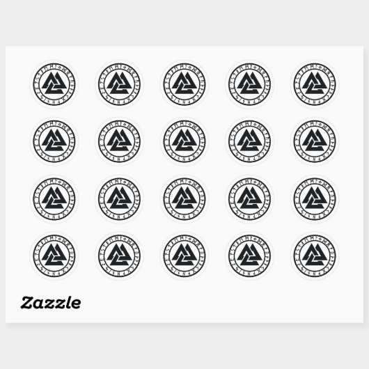 Valknut - Rune Circle Ronde Sticker (Vel)