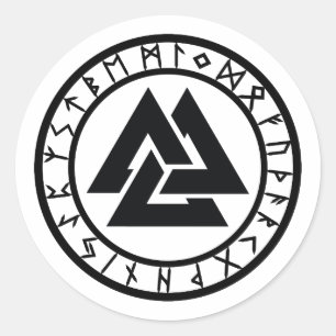 Valknut - Rune Circle Ronde Sticker