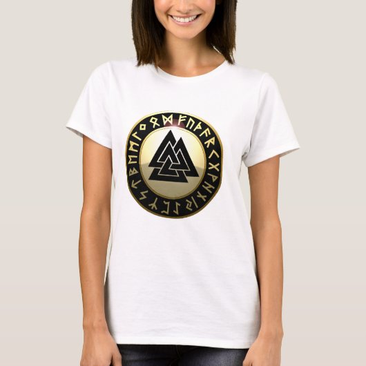 Valknut Rune Shield T-shirt (Voorkant)