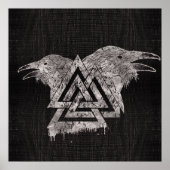 Valknut Symbol en Raven Poster (Voorkant)