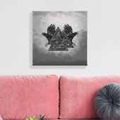 Valknut Symbol en Ravens Canvas Afdruk (Insitu (Woonkamer))