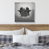 Valknut Symbol en Ravens Canvas Afdruk (Insitu (Slaapkamer))