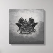 Valknut Symbol en Ravens Canvas Afdruk (Voorkant)
