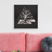 Valknut Symbool en levensboom - Yggdrasil Canvas Afdruk (Insitu (Woonkamer))