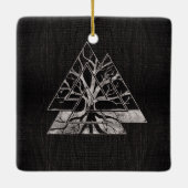 Valknut Symbool en levensboom - Yggdrasil Keramisch Ornament (Achterkant)