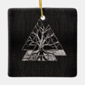 Valknut Symbool en levensboom - Yggdrasil Keramisch Ornament (Voorkant)