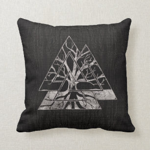 Valknut Symbool en levensboom - Yggdrasil Kussen