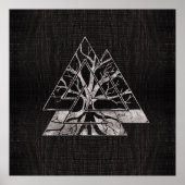 Valknut Symbool en levensboom - Yggdrasil Poster (Voorkant)