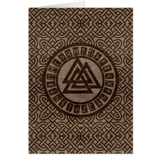 Valknut Symbool en loopt op Keltisch Patroon op ho (Voorkant)