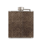 Valknut Symbool en loopt op Keltisch Patroon op ho Heupfles (Achterkant)