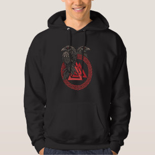 Valknut Symbool - Huginn en Muninn - Viking Raven Hoodie
