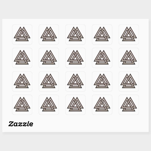 Valknut symbool variant vierkante sticker (Vel)