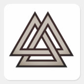 Valknut symbool variant vierkante sticker (Voorkant)