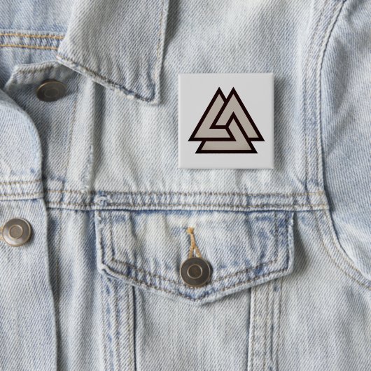 Valknut-symbool Vierkante Button 5,1 Cm (In situ)