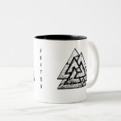 Valknut~ Tweekleurige Koffiemok (Voorkant rechts)