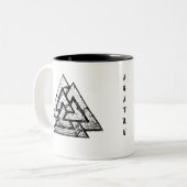 Valknut~ Tweekleurige Koffiemok (Voorkant links)