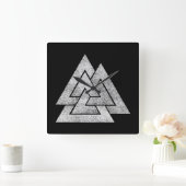 Valknut Viking Design Vierkante Klok (Huis)