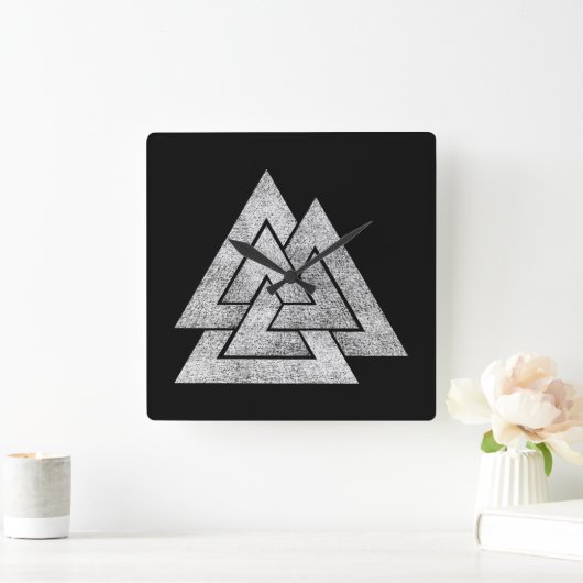 Valknut Viking Design Vierkante Klok (Huis)