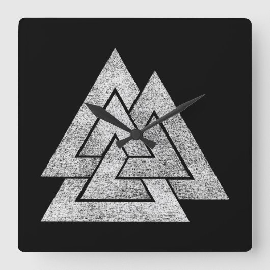 Valknut Viking Design Vierkante Klok (Voorkant)