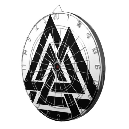 Valknut Viking Norse Nordic Protection Symbol Odin Dartbord (Voorkant Rechts)