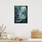 Valknut Viking Ships Samhain Halloween Nordic Poster (Keuken)