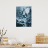 Valknut Viking Ships Samhain Halloween Nordic Poster (Keuken)