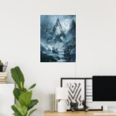 Valknut Viking Ships Samhain Halloween Nordic Poster (Thuiskantoor)