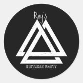 Valknut Viking Triangle Art Ronde Sticker (Voorkant)