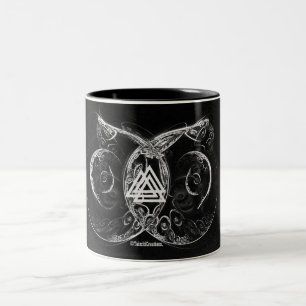 VALKNUT . Viking's verhoor Tweekleurige Koffiemok