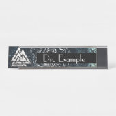 Valknut~ (Wavy) Bureau Naambordje (Voorkant)