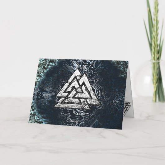 Valknut~ (Wavy) Feestdagen Kaart (Achterkant)