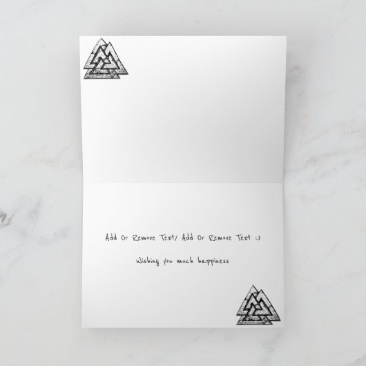 Valknut~ (Wavy) Feestdagen Kaart (Binnen)