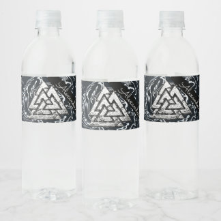 Valknut~ (Wavy) Waterfles Etiket
