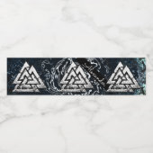 Valknut~ (Wavy) Waterfles Etiket (Enkel label)