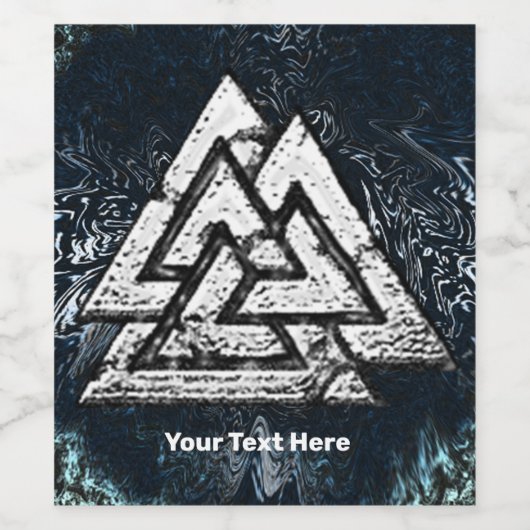 Valknut~ (Wavy) Wijn Etiket (Enkel label)